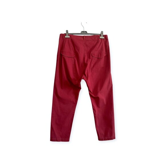 Nili Lotan Paris Drop Crotch Cropped Pants, ‎ Size 10, Red - Picture 2 of 12
